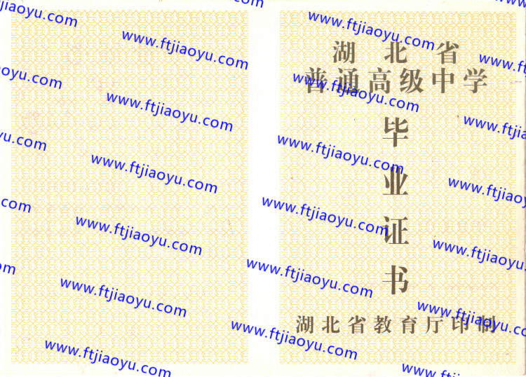 湖北省高中毕业证样本