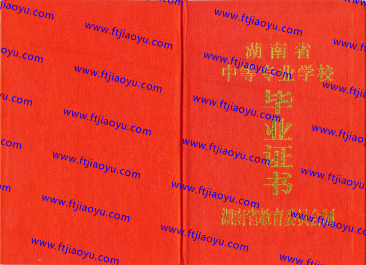 湖南省中专毕业证样本