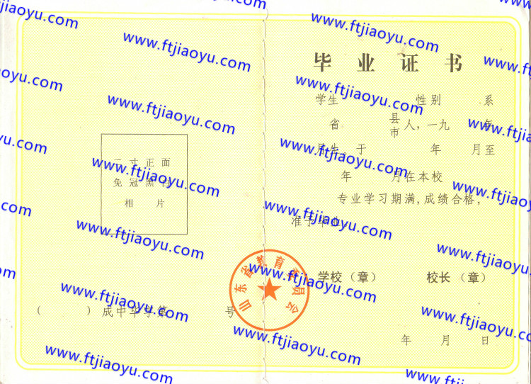 山东省中专毕业证样本