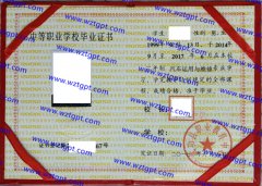 武功县职业教育中心中专毕业证样本