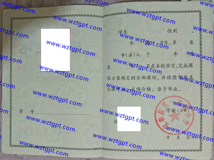 宝丰县第一高级中学高中毕业证样本