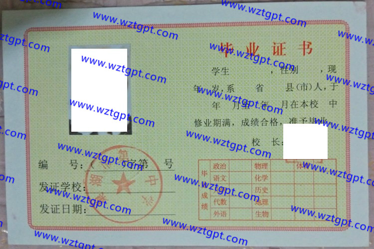 巢湖市第一中学高中毕业证样本