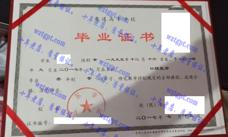 辽东学院毕业证样本