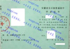 安徽省太和县第二中学毕业证样本