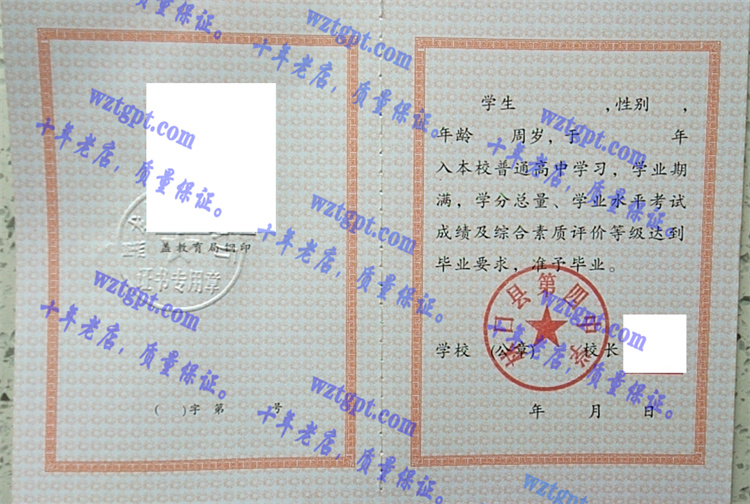 林口县第四中学毕业证样本