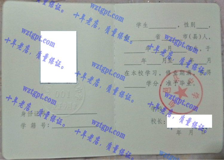 旬邑县中学毕业证样本