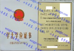 中国人民解放军理工大学学士学位证书样本